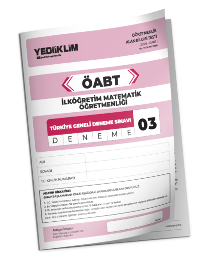 2026 YEDİİKLİM ÖABT İlköğretim Matematik Öğretmenliği Türkiye Geneli Deneme Sınavı 3