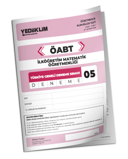 2026 YEDİİKLİM ÖABT İlköğretim Matematik Öğretmenliği Türkiye Geneli Deneme Sınavı 5