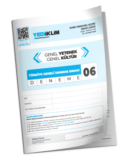 2026 Yediiklim GYGK Lisans Türkiye Geneli Deneme Sınavı 6
