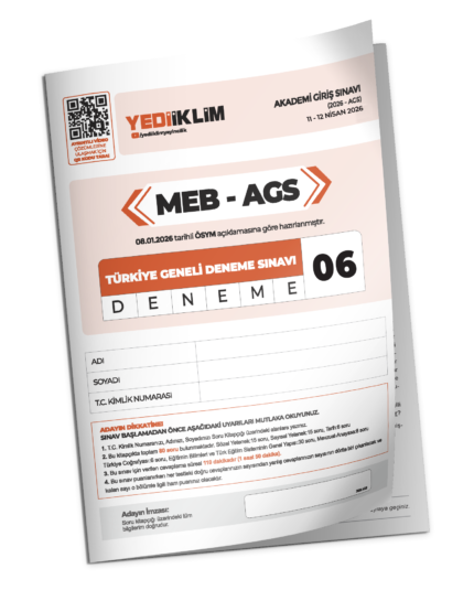 2026 YEDİİKLİM MEB AGS Türkiye Geneli Deneme Sınavı 6