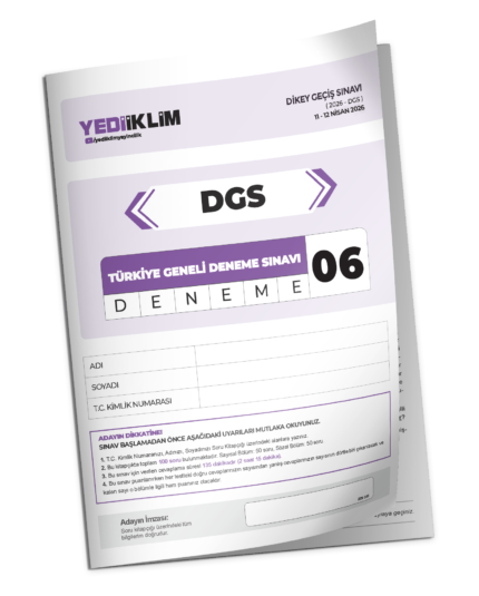 2026 YEDİİKLİM DGS Türkiye Geneli Deneme Sınavı 6