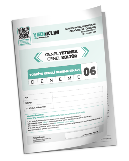 2026 Yediiklim GYGK Ortaöğretim Ön Lisans Türkiye Geneli Deneme Sınavı 6