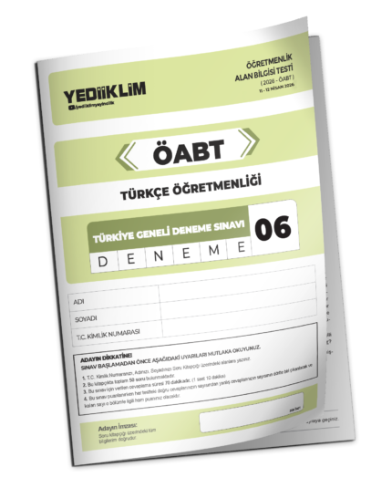 2026 YEDİİKLİM ÖABT Türkçe Öğretmenliği Türkiye Geneli Deneme Sınavı 6