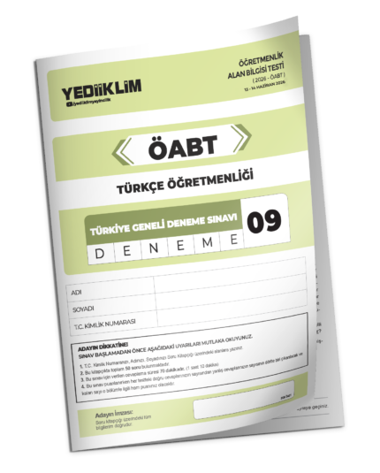 2026 YEDİİKLİM ÖABT Türkçe Öğretmenliği Türkiye Geneli Deneme Sınavı 9