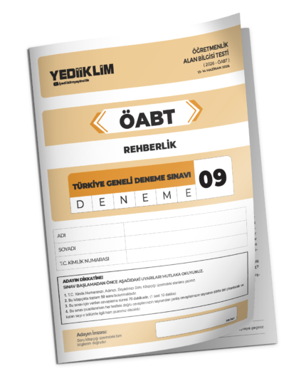 2026 YEDİİKLİM ÖABT Rehberlik Öğretmenliği Türkiye Geneli Deneme Sınavı 9