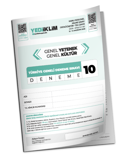 2026 Yediiklim GYGK Ortaöğretim Ön Lisans Türkiye Geneli Deneme Sınavı 10