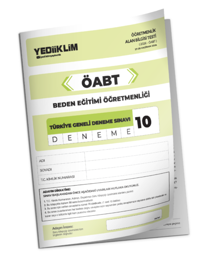 2026 YEDİİKLİM ÖABT Beden Eğitimi Öğretmenliği Türkiye Geneli Deneme Sınavı 10