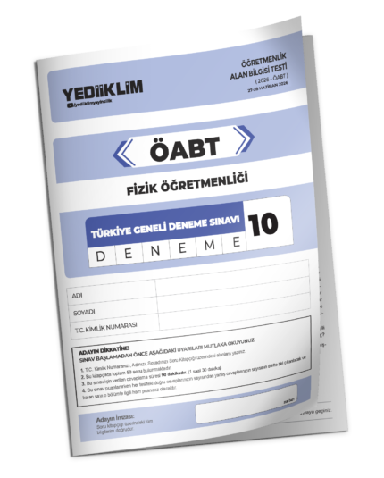 2026 YEDİİKLİM ÖABT Fizik Öğretmenliği Türkiye Geneli Deneme Sınavı 10