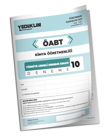 2026 YEDİİKLİM ÖABT Kimya Öğretmenliği Türkiye Geneli Deneme Sınavı 10