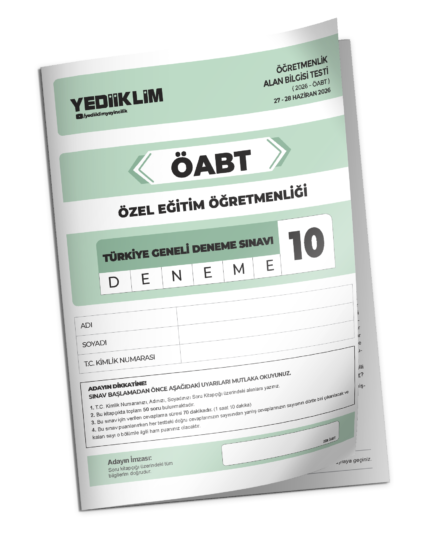 2026 YEDİİKLİM ÖABT Özel Eğitim Türkiye Geneli Deneme Sınavı 10