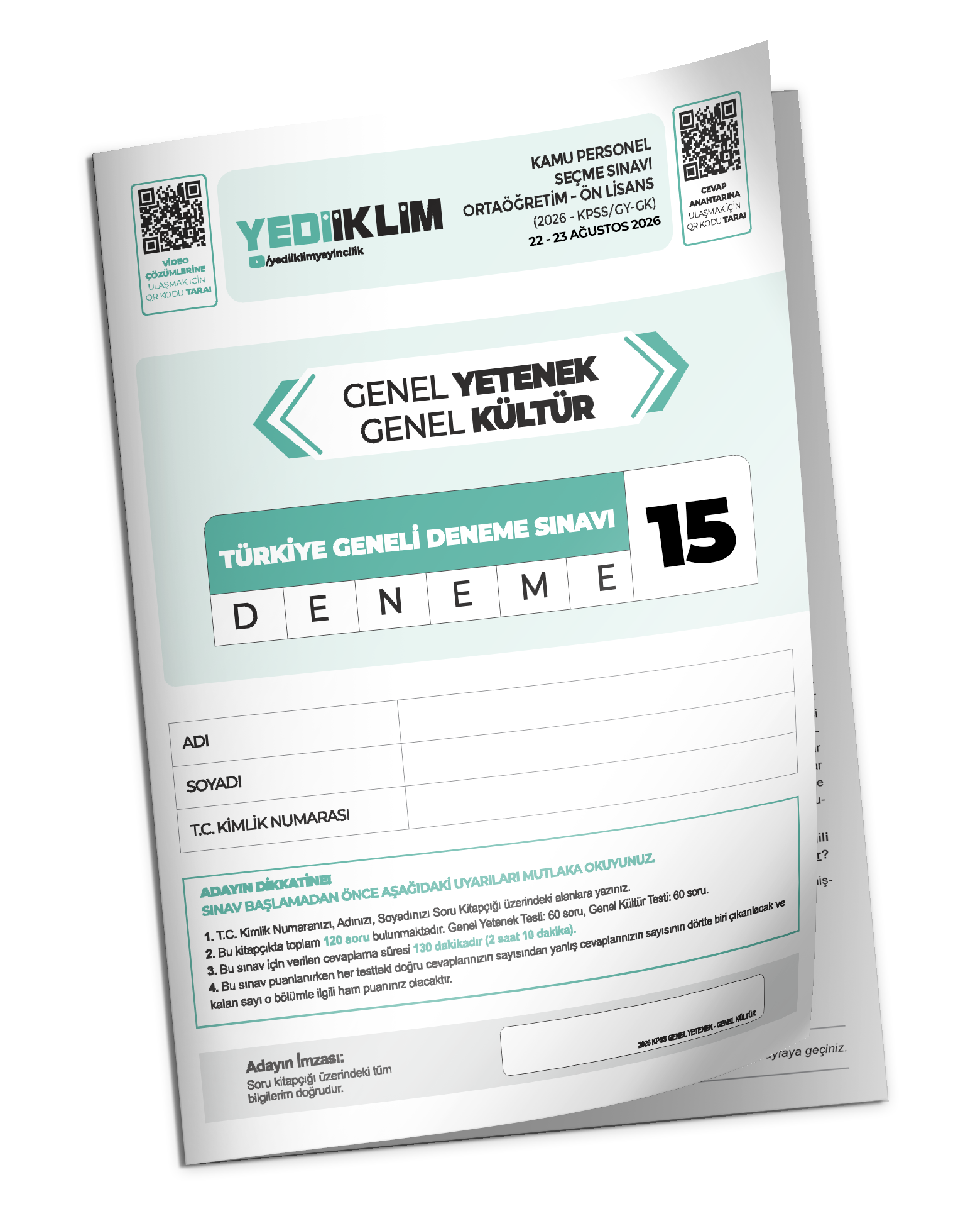 TG15-KPSS ÖN LİSANS-3D 2026 Yediiklim GYGK Ortaöğretim Ön Lisans Türkiye Geneli Deneme Sınavı 15 - Görsel 1